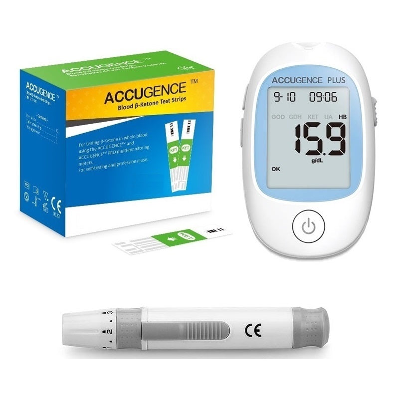 Analyseur de Sang Portable 4 en 1 (glucose, cétone, acide urique et hémoglobine)