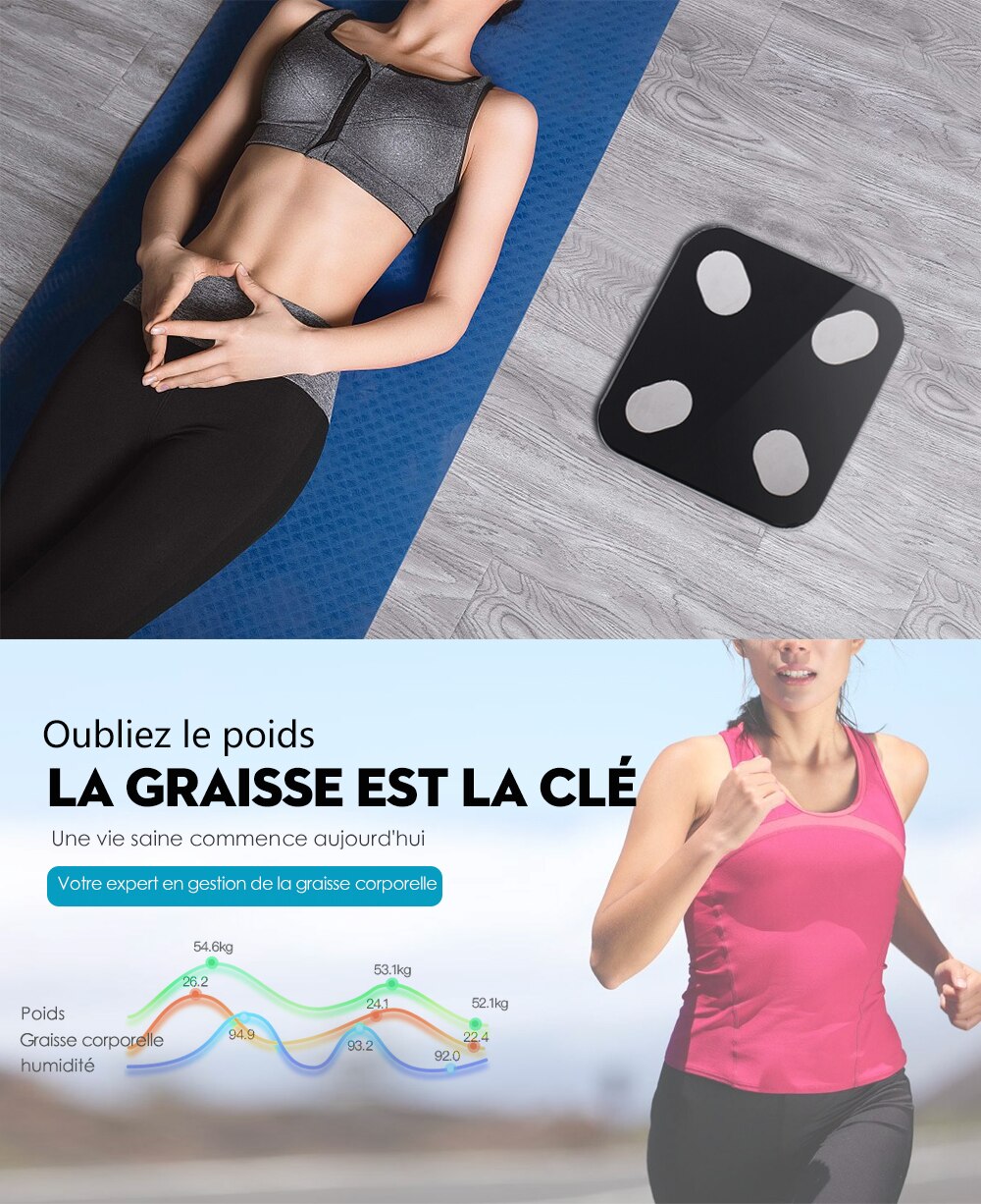 Balance Impédancemètre Connectée Bluetooth - Pèse-personne