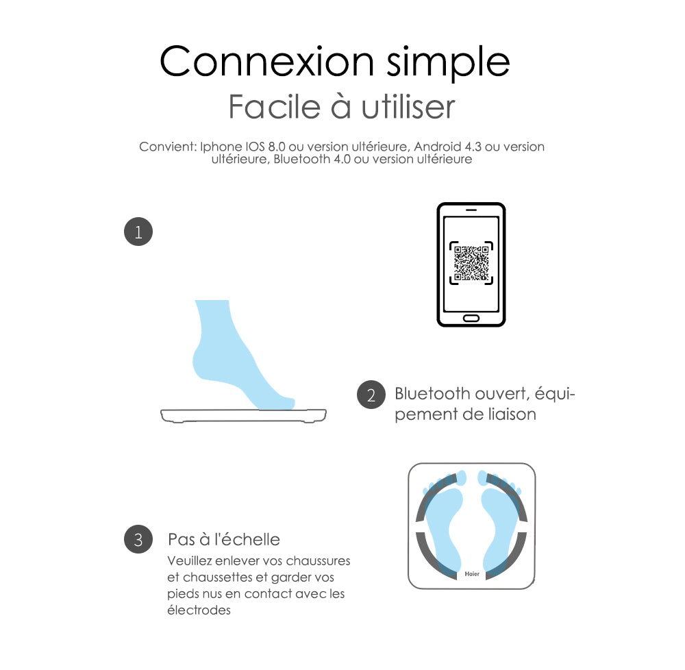 Balance Impédancemètre Connectée Bluetooth compatible AIFIT