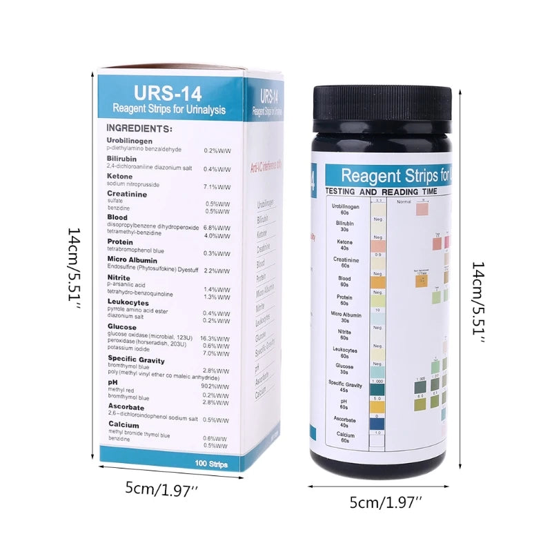 Bandelettes pour test urinaire (14 paramètres)